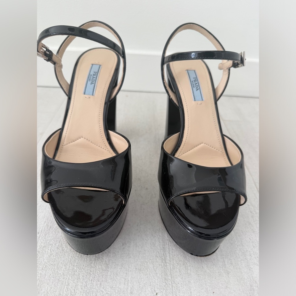 Prada Black High Platform Sandals size 37 - Picture 4 of 6